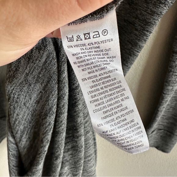 French Connection Gray Long Sleeve Knit Maxi Dress Large - Picture 5 of 11